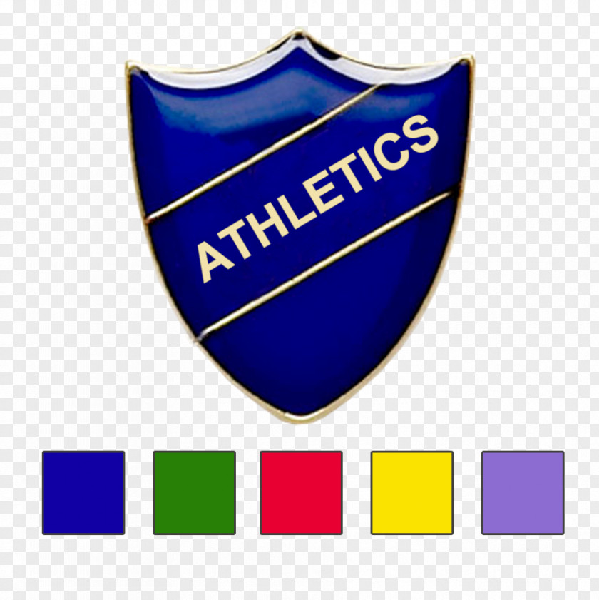 Athletics Badge Blue Red School Green PNG