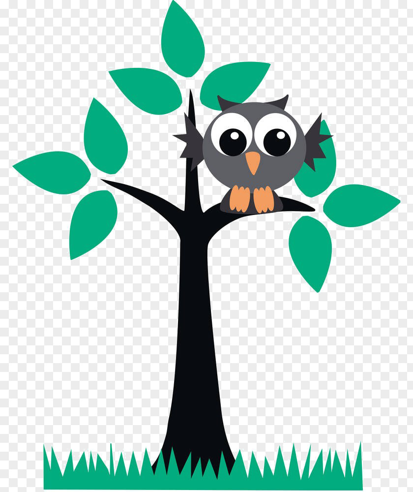 Cartoon Tree Owl Bird Clip Art PNG