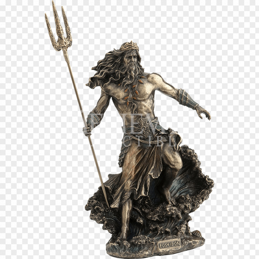Goddess Poseidon King Neptune Statue Sculpture Greek Mythology PNG