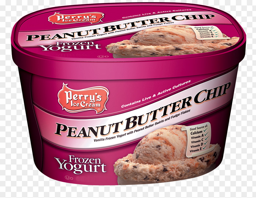 Peanut Butter Chips Ice Cream Frozen Yogurt Cup Flavor PNG