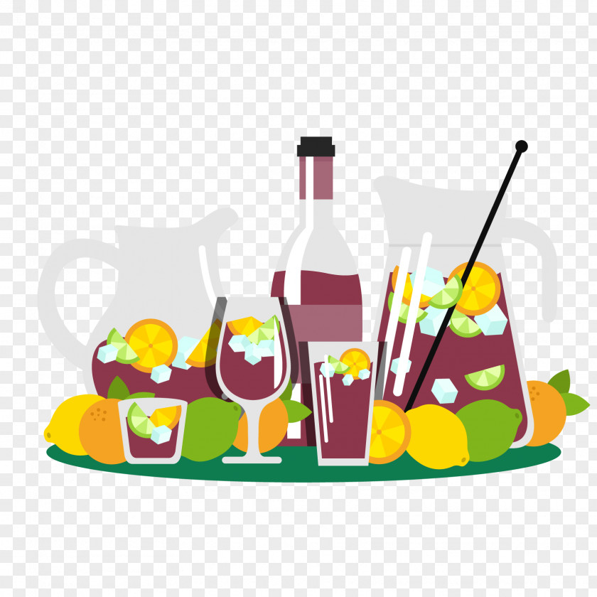 Vector Western-style Lunch Lemon Water Sangria Juice Wine Spanish Cuisine PNG