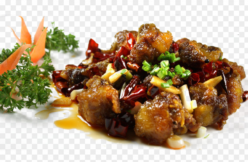Spicy Chicken Sichuan Cuisine Nugget Meatball Mala Sauce PNG