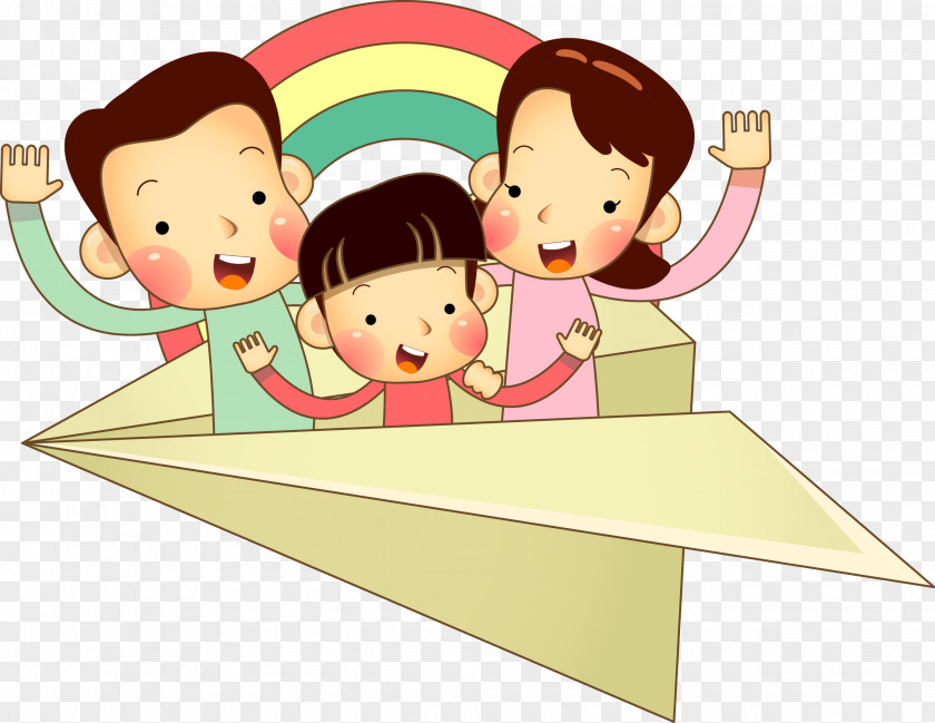 Mom And Dad Cartoon Family Happiness Child Illustration PNG