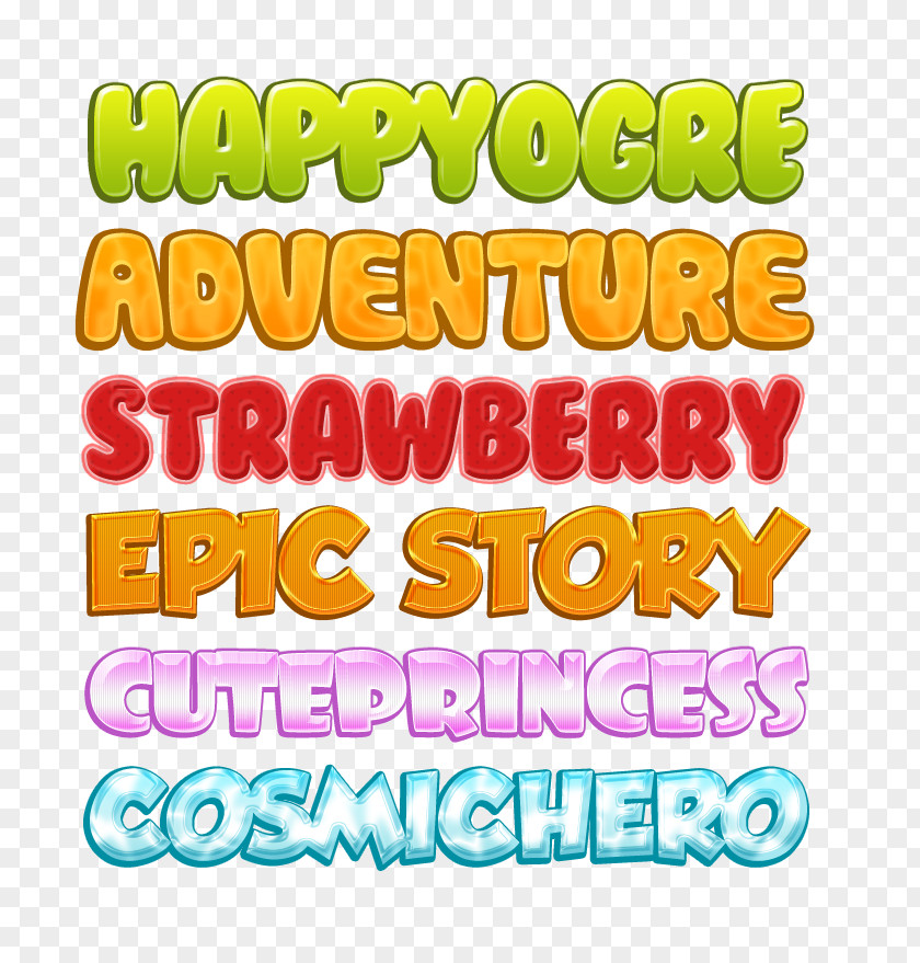 Each Child In The Text Comics Layers Font PNG