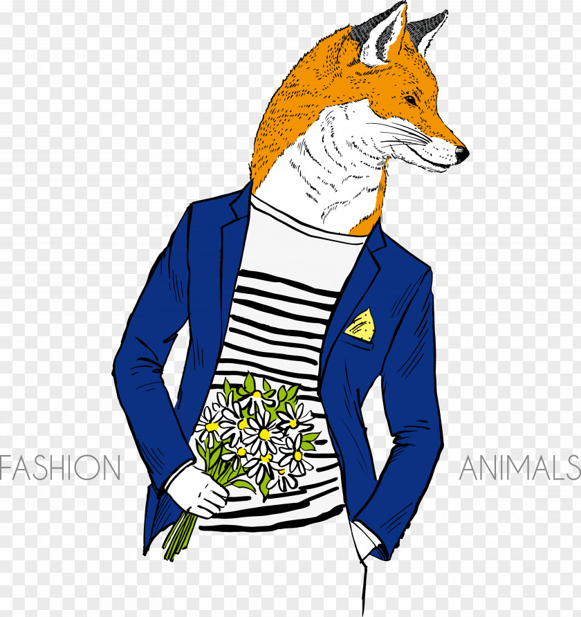 Mr. Wolf Hipster Illustration PNG