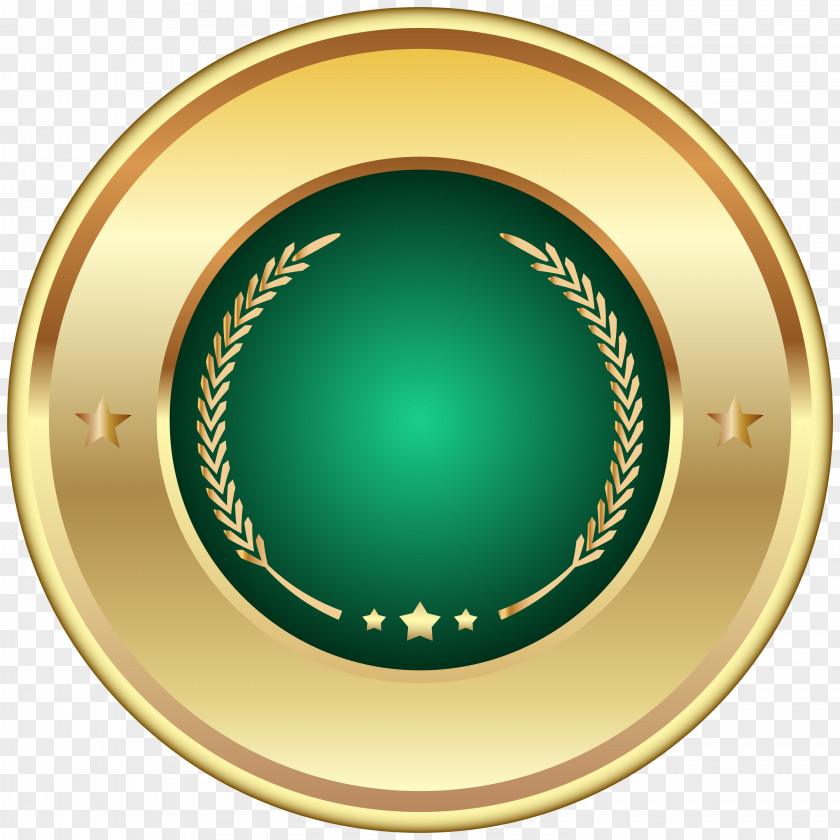 Badge Gold Award Logo Green PNG