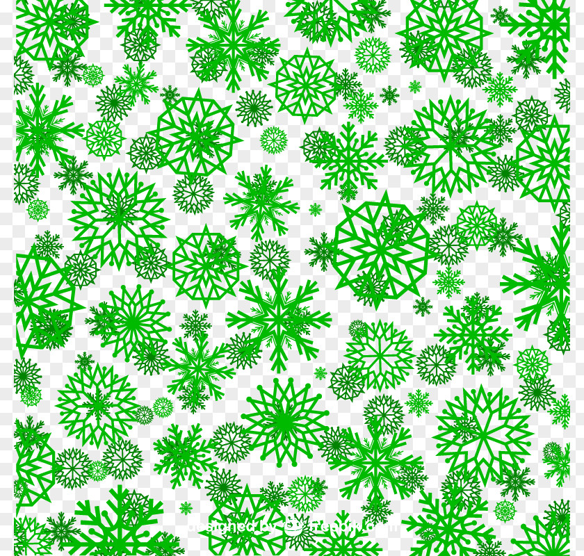Green Snowflake Pattern Seamless Background Vector Material PNG