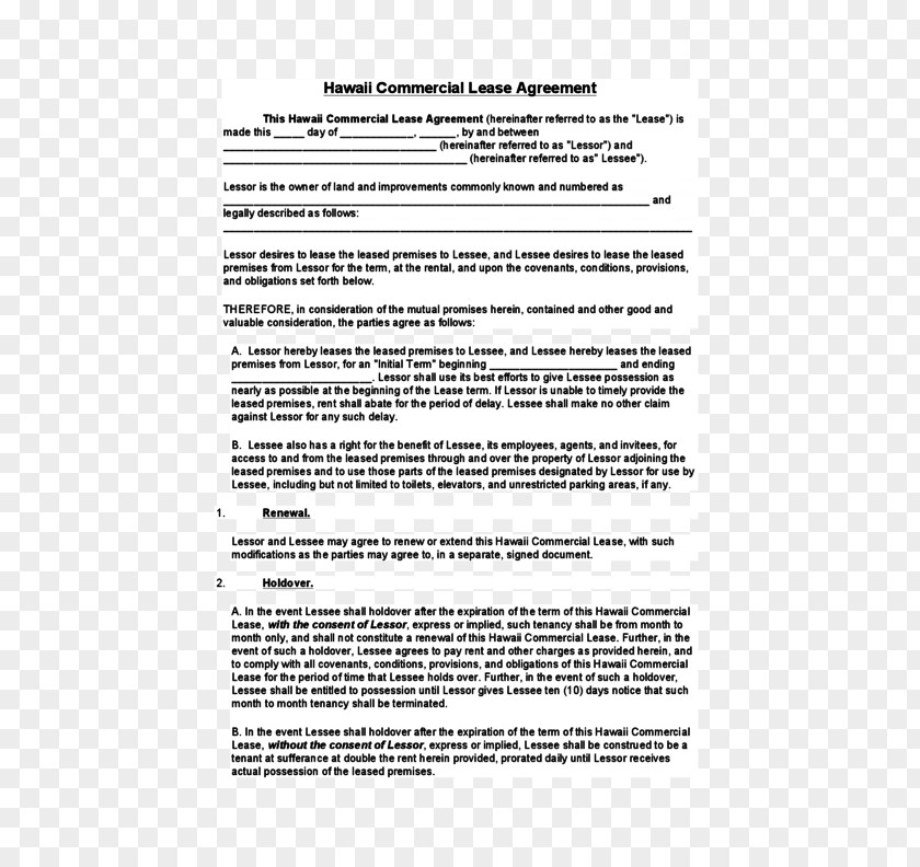 Modern Cv Document Lease Contract Real Property Template PNG