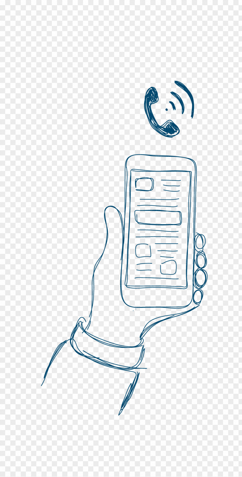 Vector Artwork Creative Hand Phone Line Mobile Euclidean PNG
