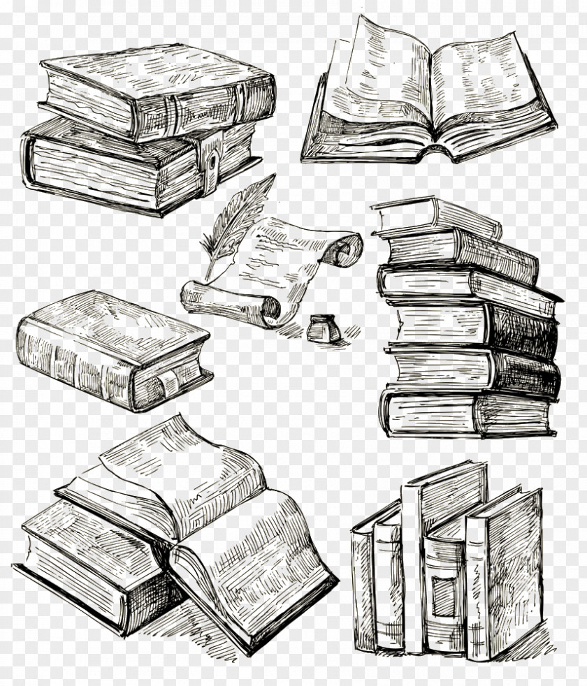 Hand-painted Books Hardcover Book Drawing Tattoo Idea PNG