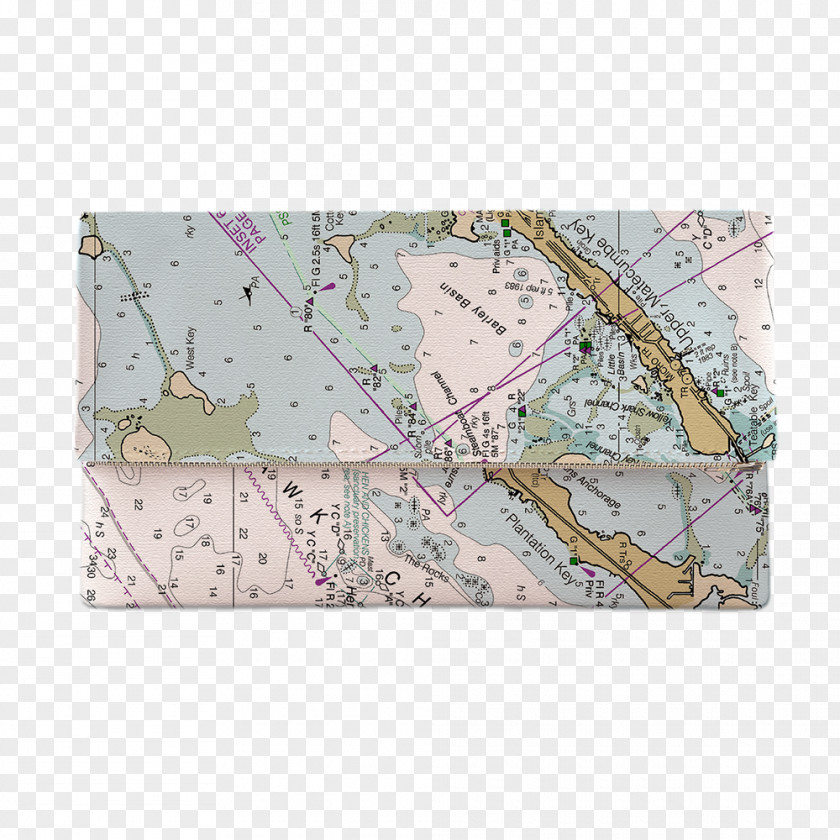 Nautical Map Islamorada Key West Chart Bag PNG