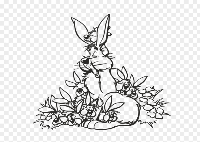 Rabbit Black And White PNG