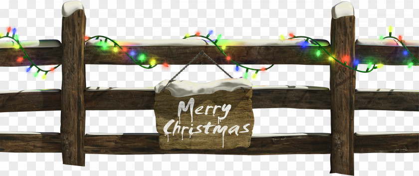 Christmas Fence With Lights Clipart Santa Claus Decoration PNG