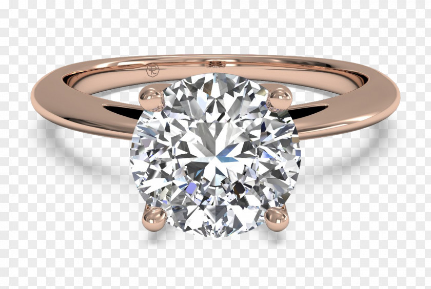 Engagement Ring Gold Solitaire Prong Setting PNG