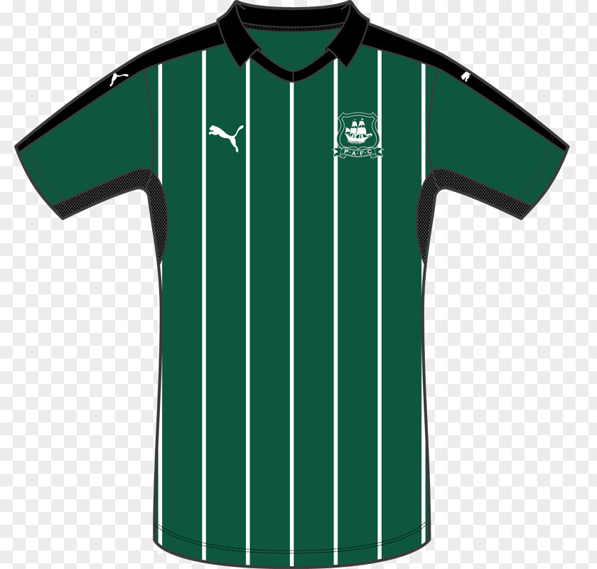 T-shirt Plymouth Argyle F.C. EFL League Two Sleeve Kit PNG