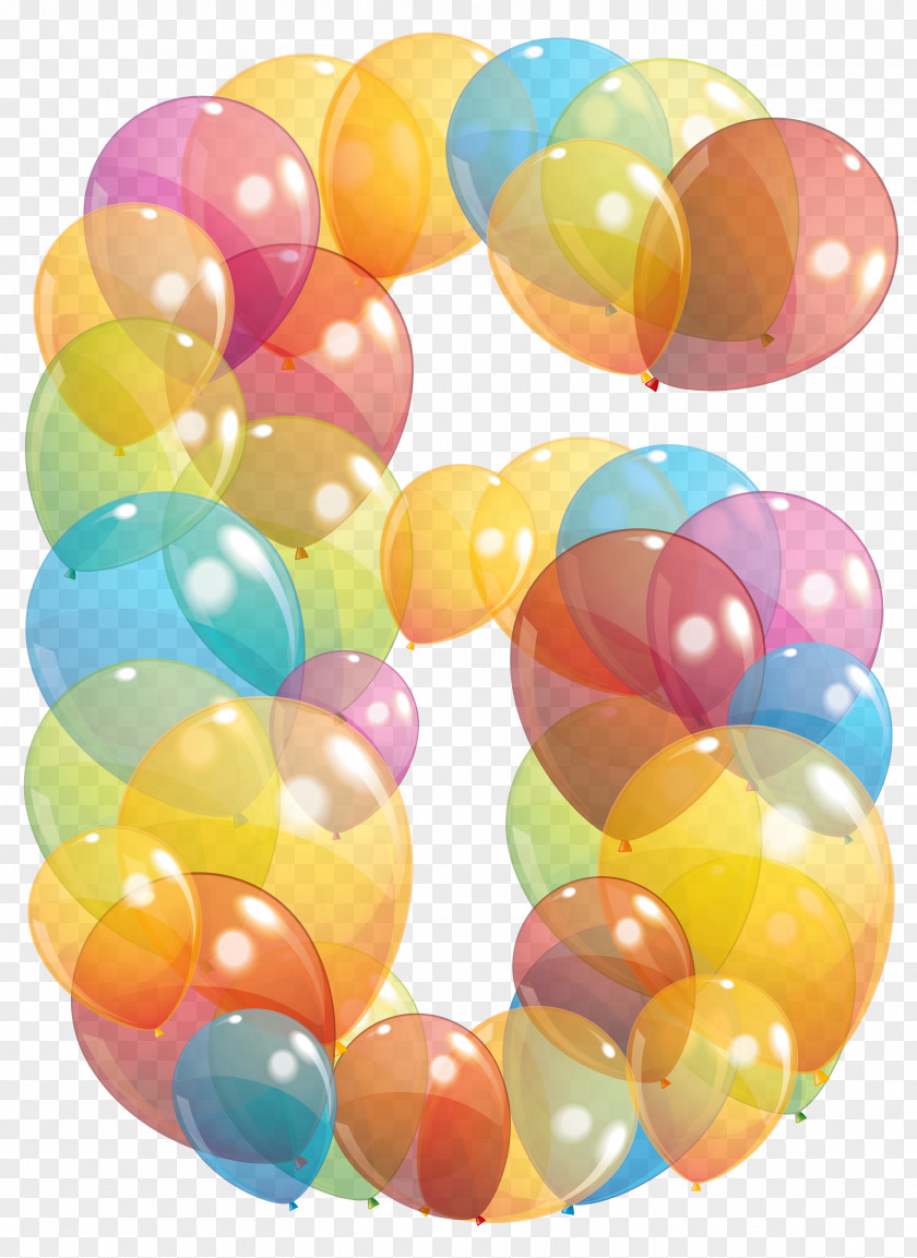 Transparent Six Number Of Balloons Clipart Image Balloon Clip Art PNG