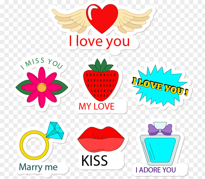 Cartoon Love Stickers PNG