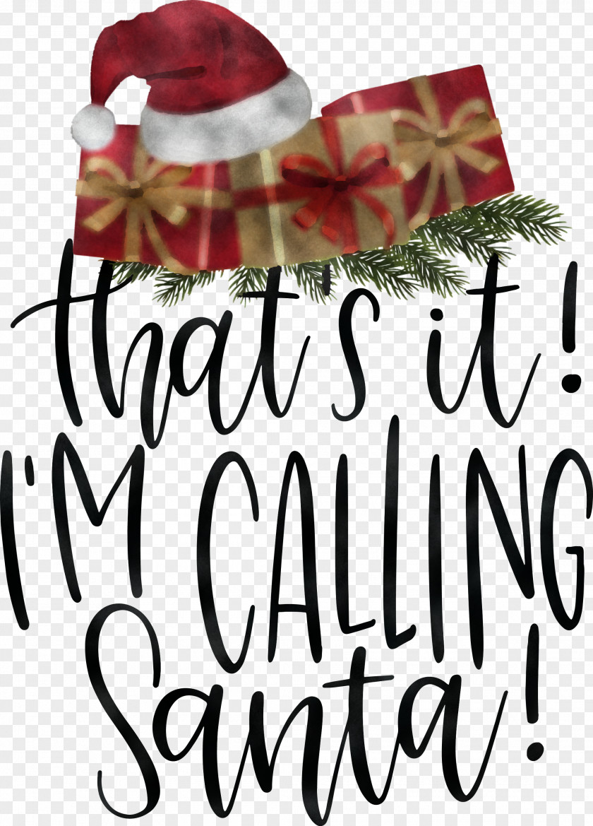 Calling Santa Christmas PNG