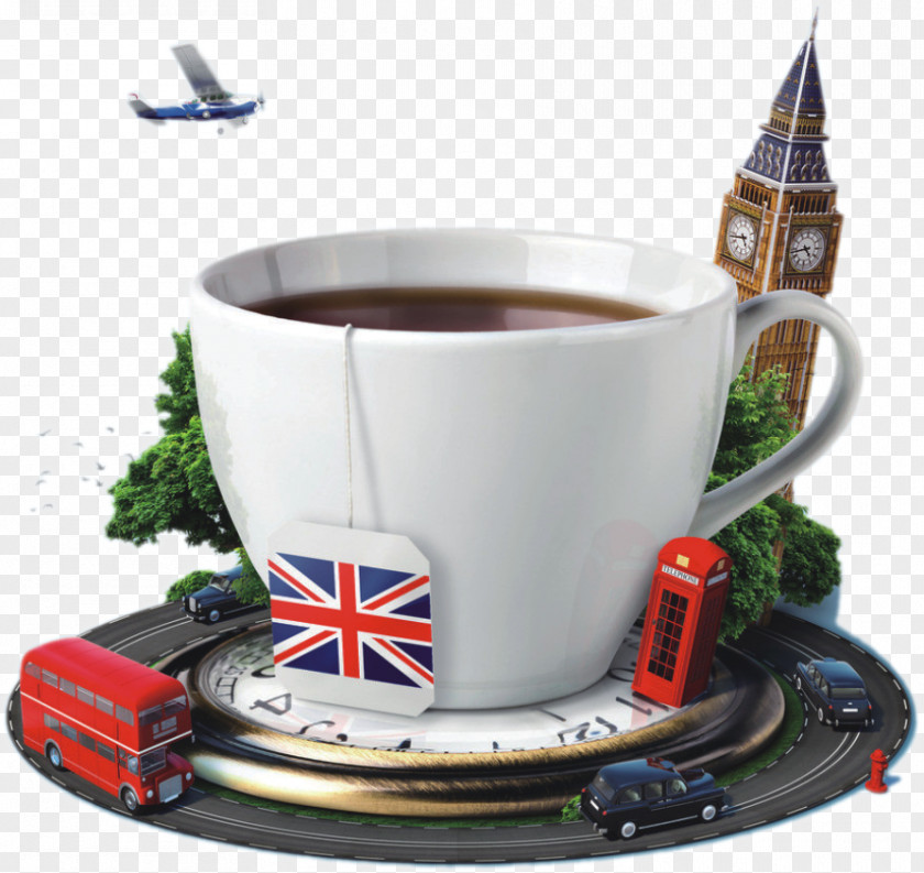 Cities Around The Coffee Cup England Tea In United Kingdom Full Breakfast English PNG