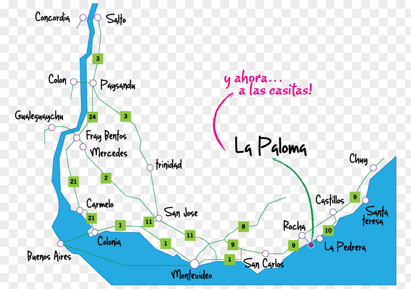 Map La Paloma, Rocha Gualeguaychú Fray Bentos GPS Navigation Systems PNG