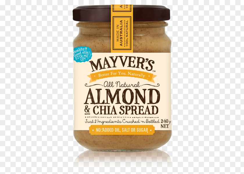Peanut Butter Organic Food Spread Almond Chia Seed PNG