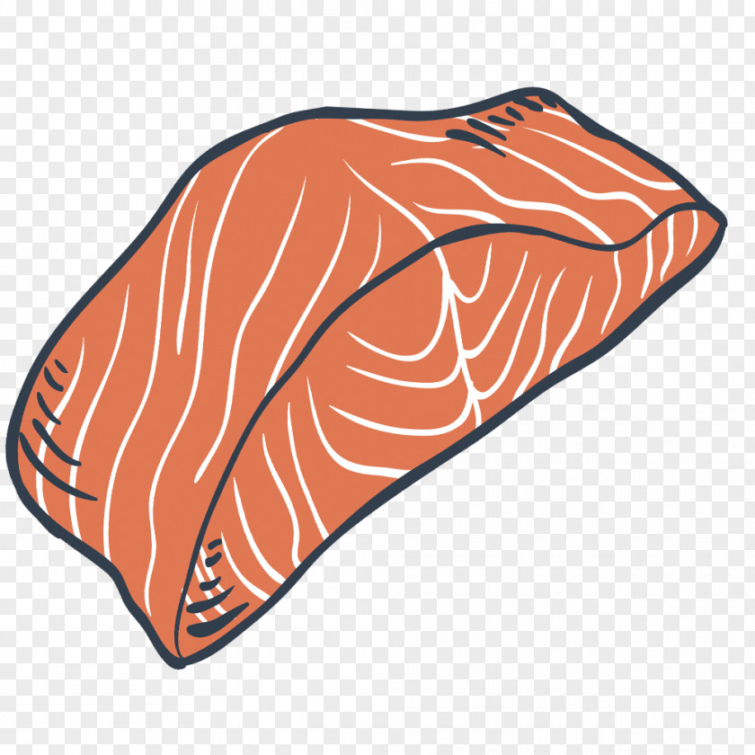 Vector Creative Hand-painted Salmon Meat Sushi Fish PNG