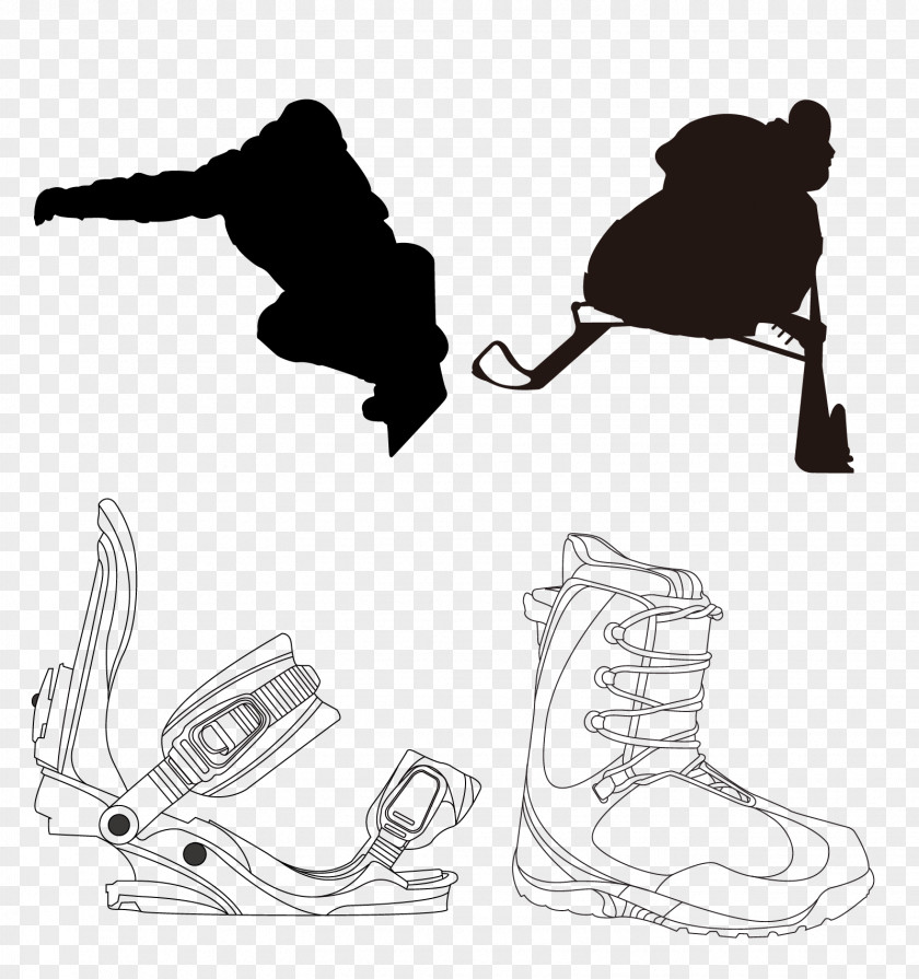 Vector Shoes Winter Sport Snowboarding Extreme PNG