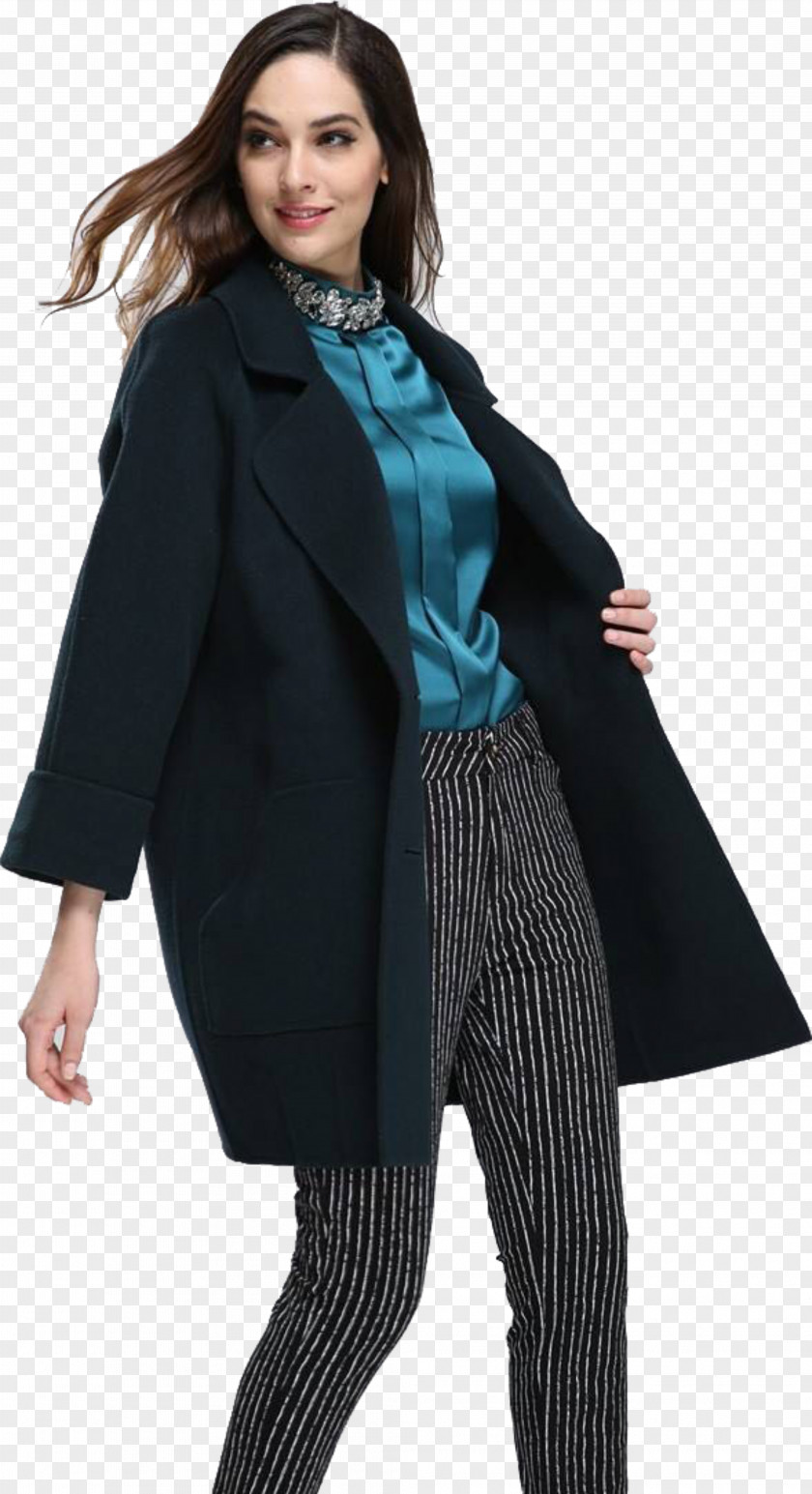 Black Jacket Model Clothing Fashion Overcoat PNG
