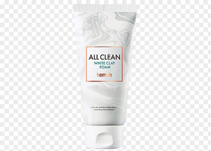 White Foam Heimish All Clean Clay Lotion Cleanser Cream Cosmetics PNG