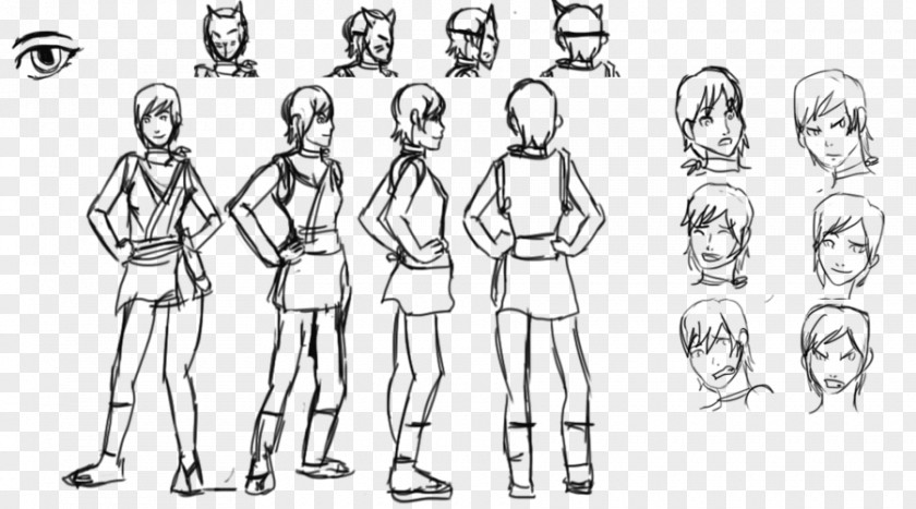 Cartoon Model Sheets Finger Drawing Line Art Human Behavior Sketch PNG