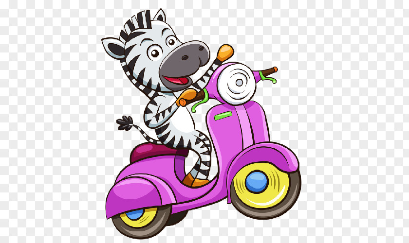 Cartoon Zebra Vehicle Clip Art PNG