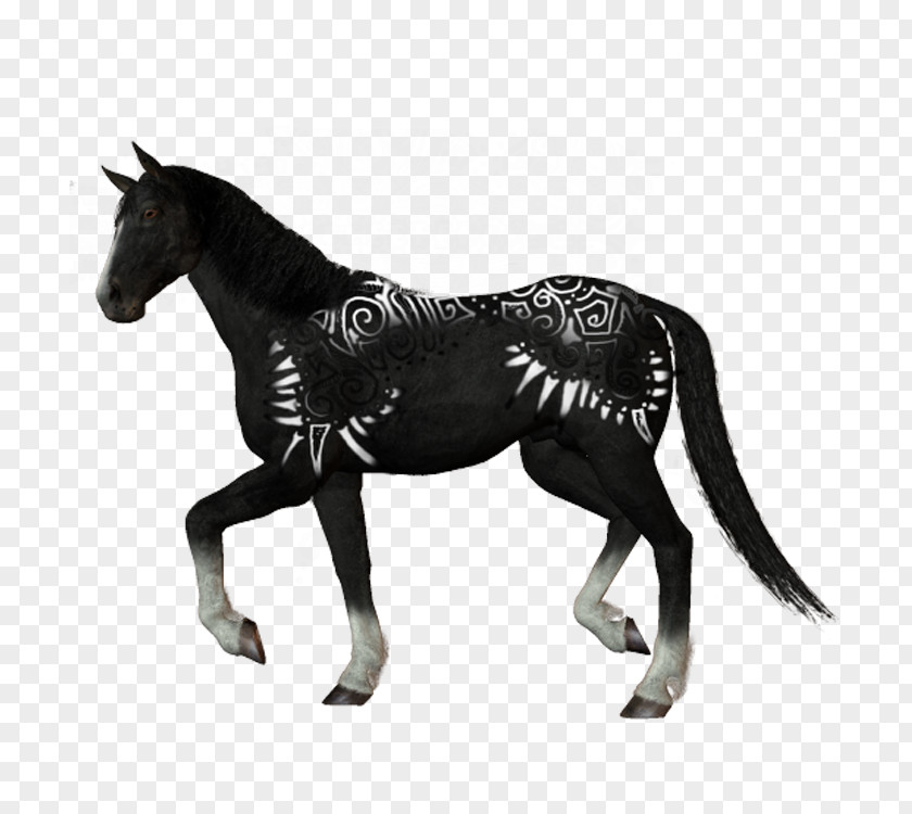 Black Horse Pattern Curly Blanket PNG