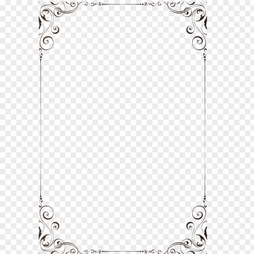 European Pattern Lines Border PNG