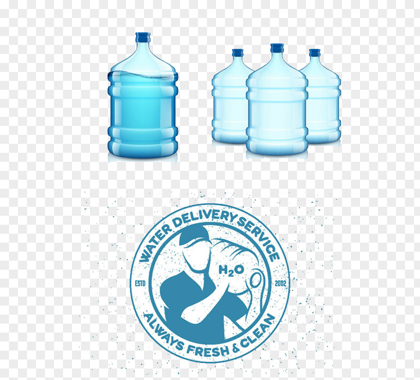 Cartoon Mineral Water Purified Bottle PNG