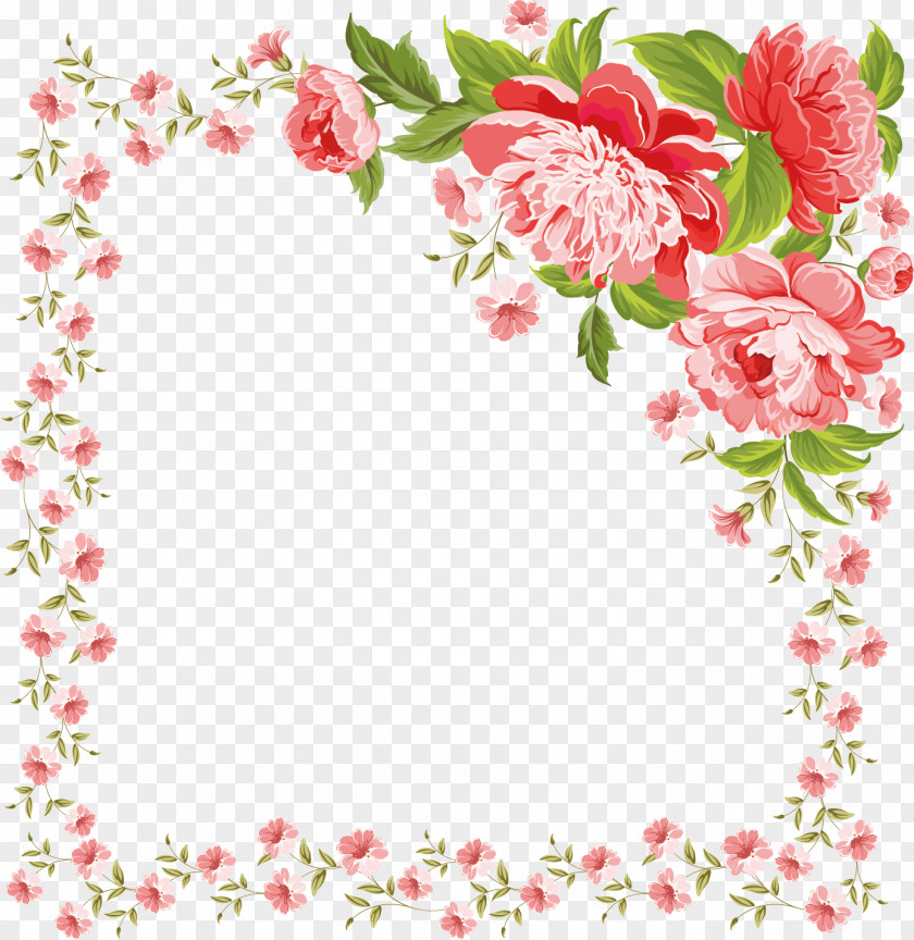 Flower Rectangle Frame Floral PNG