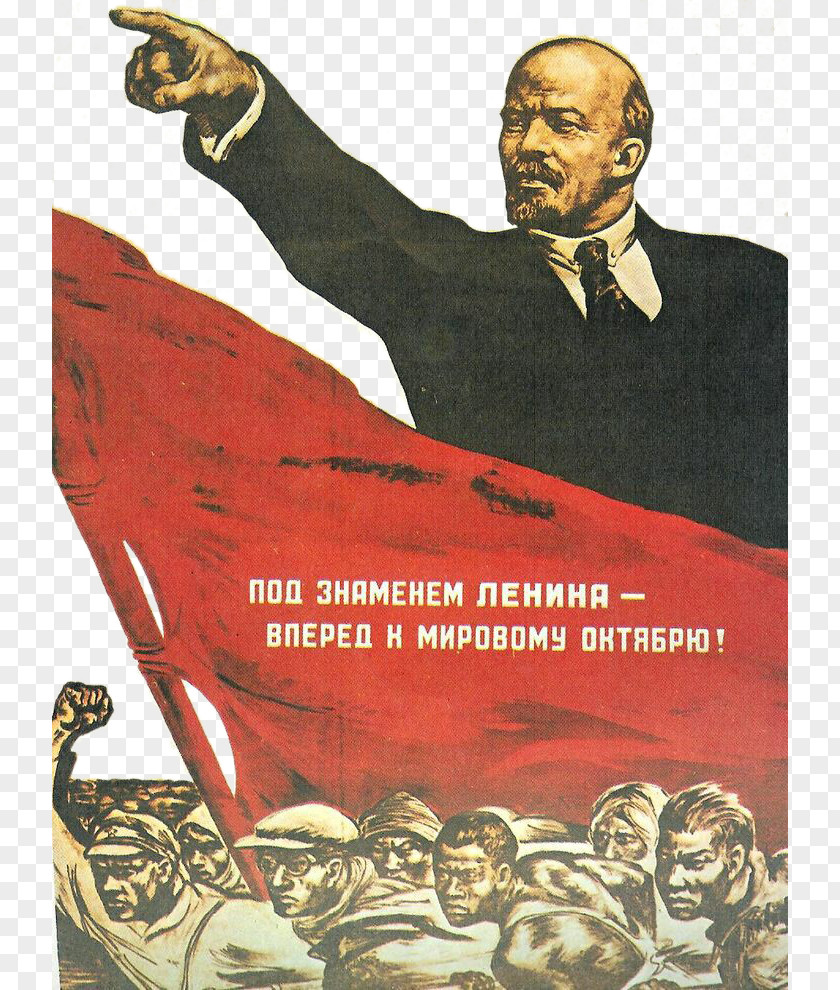 Lenin Guiding People's Revolution Vladimir Propaganda In The Soviet Union Poster PNG