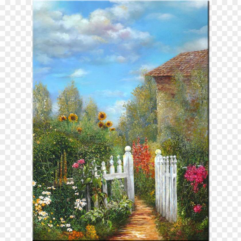 Painting Watercolor Grandmother's Garden Patchwork & Quilting PNG