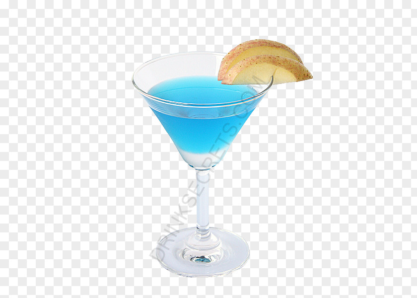 Apple Smile Blue Hawaii Appletini Lagoon Martini Cocktail Garnish PNG