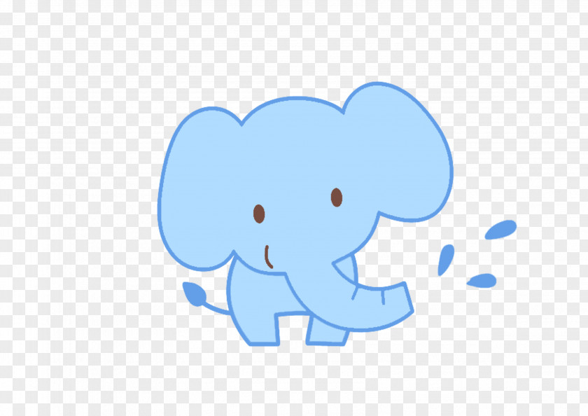 Cute Elephant Cartoon Illustration PNG