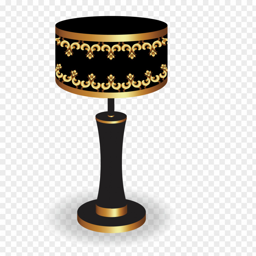 Vector Black Table Lamp Chandelier Baroque Royalty-free Illustration PNG