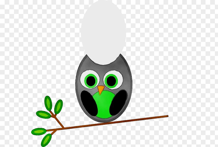 Branch Bird Of Prey Owl Green Cartoon Clip Art PNG