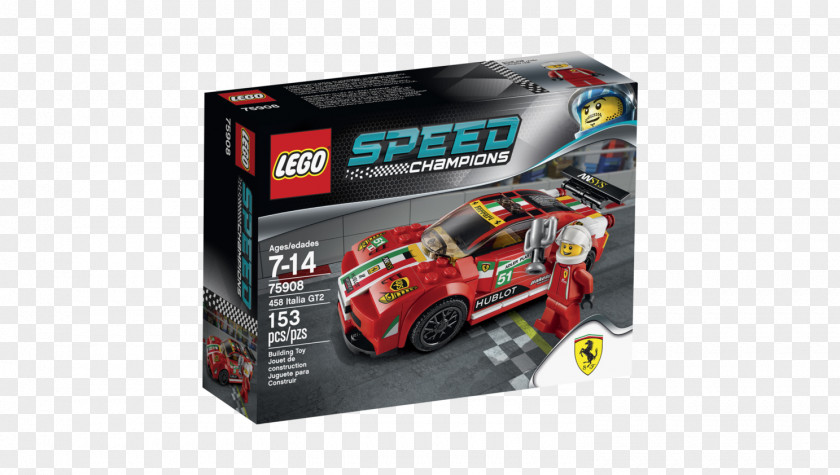 Movable Decoration Lego Speed Champions Minifigure Toy Ferrari 458 Italia GT2 PNG