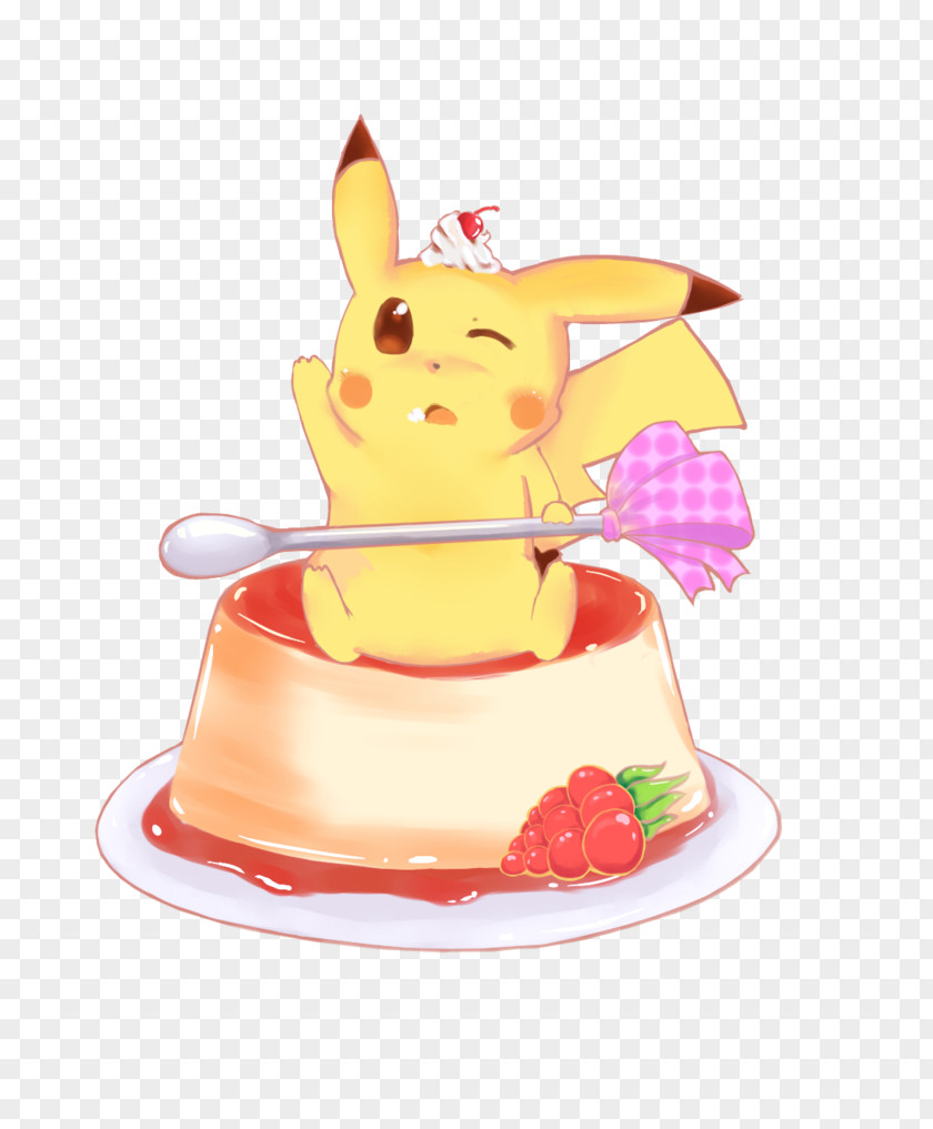 Pikachu Flan Cupcake Kawaii PNG