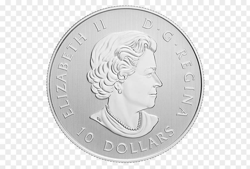 Coin Maple Leaf Silver Royal Canadian Mint PNG