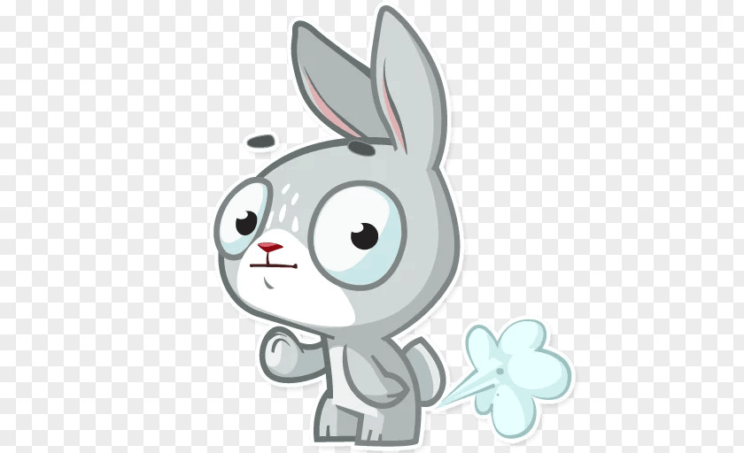 Rabbit Domestic Whiskers Sticker Telegram PNG