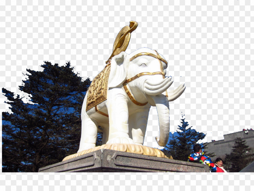Pure White Elephant Sculpture Hathi Jr. Statue PNG
