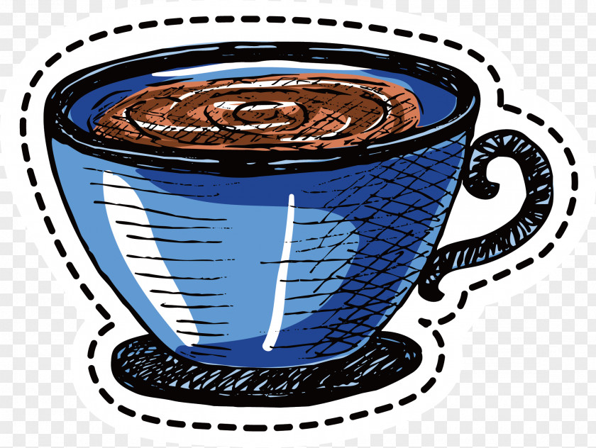 Blue Coffee Cup Vector PNG