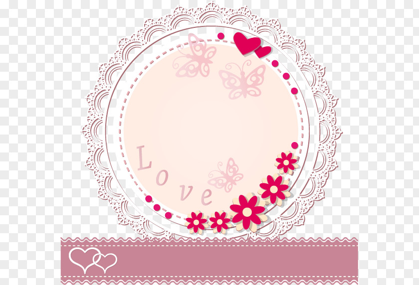 Heart-shaped Lace Border Valentines Day PNG