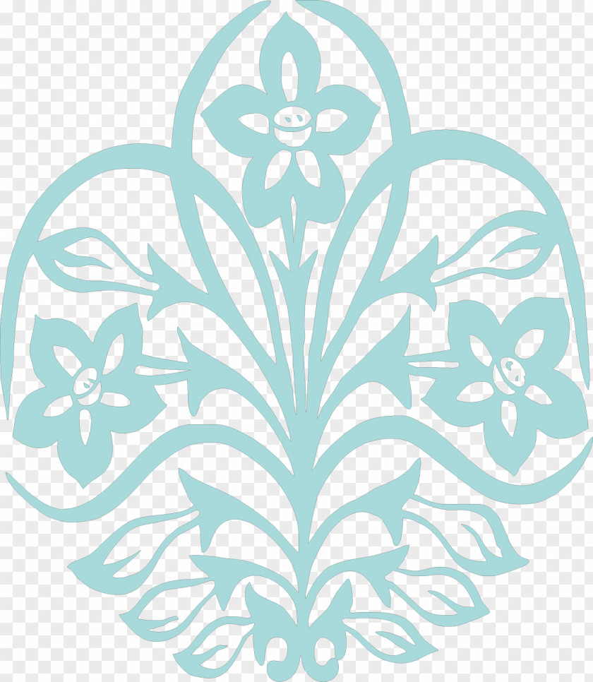 Sky Blue Patterns And White Pottery Papercutting PNG