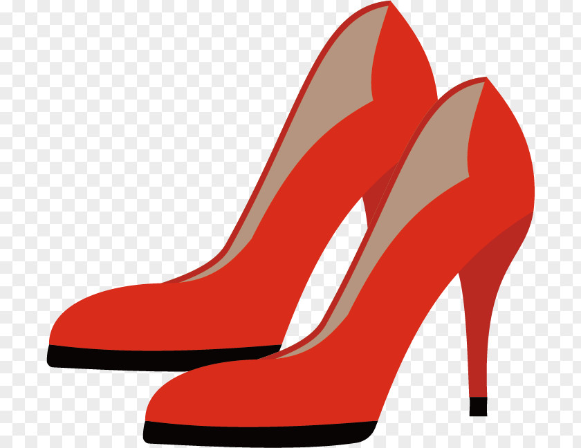Vector Red High Heels Shoe High-heeled Footwear PNG